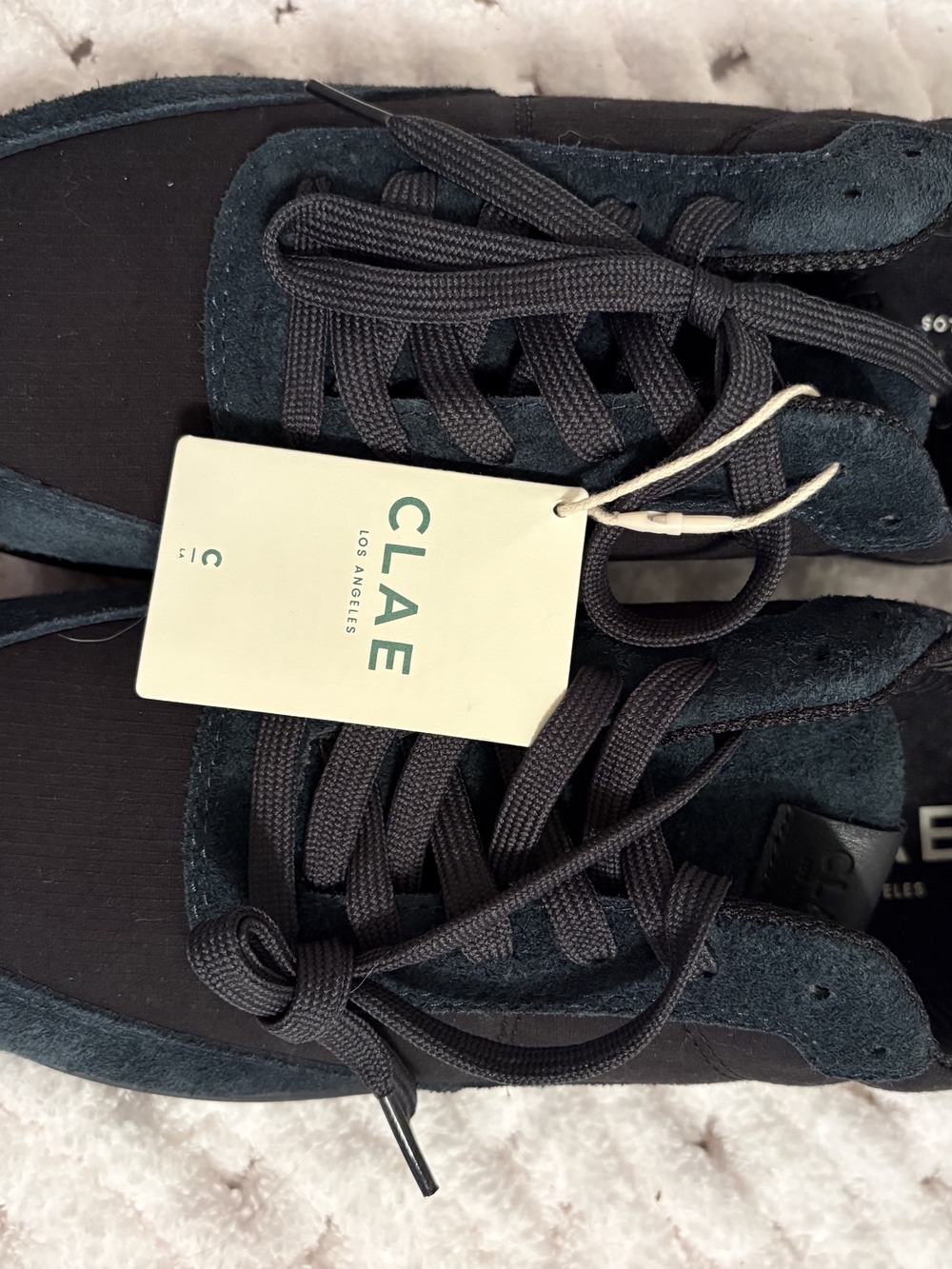 Clae Men's Blue & Black Low-Top Suede Sneakers